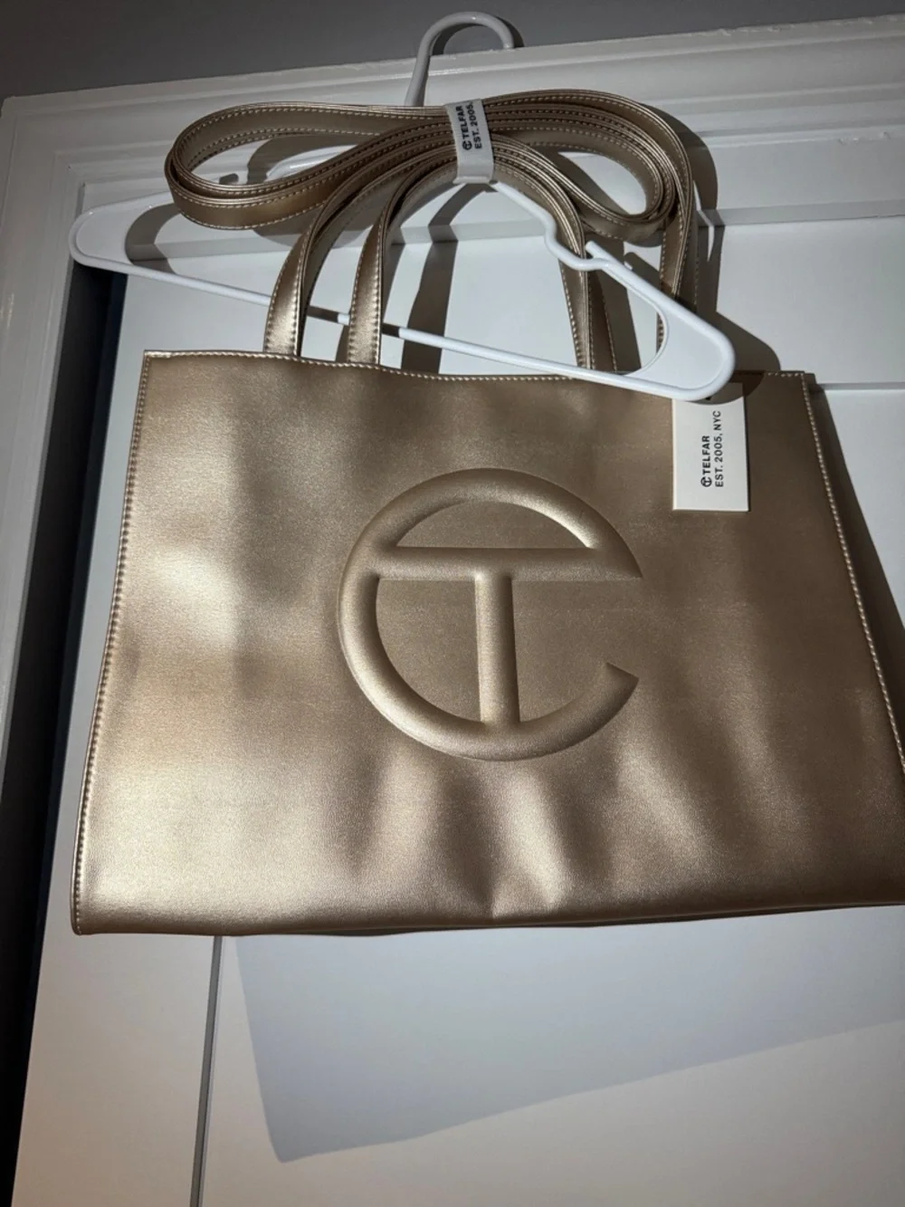 Telfar Medium Shopping Bag in Metallic Gold - Picture 4 of 9